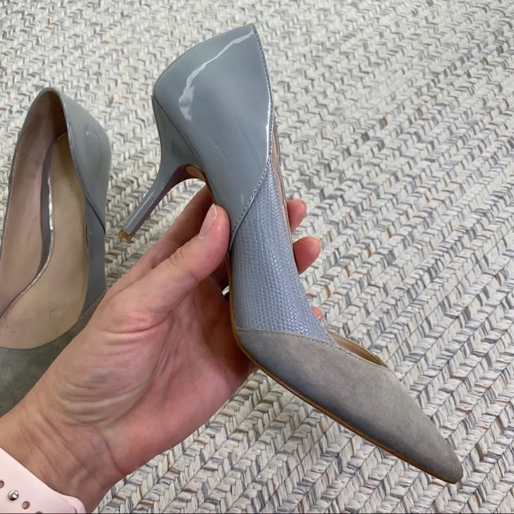 Zara Woman gray mixed media pumps size 37